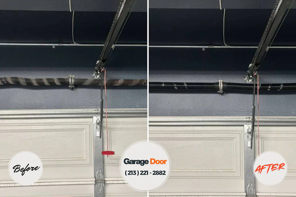 Before and after: garage door repair Midway, KY